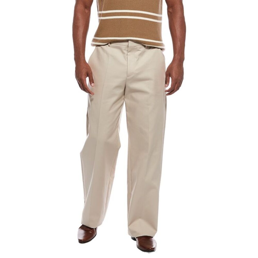 Valentino Mens  Solid Trouser, Tan